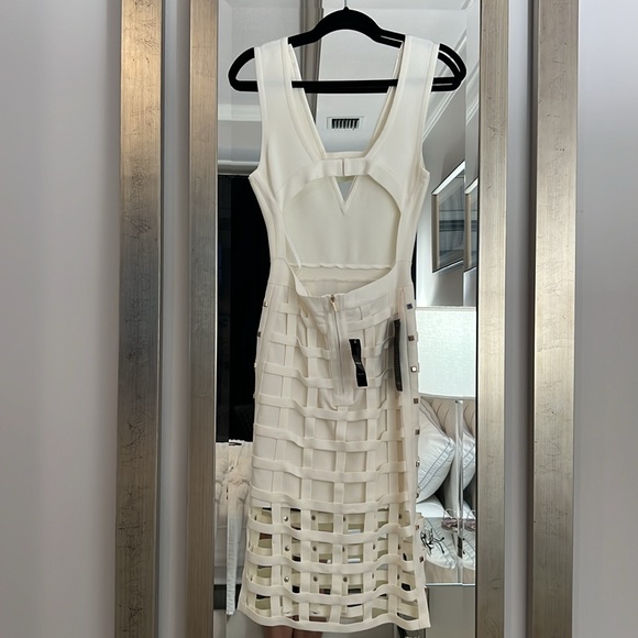 Bebe white studded midi dress /women’s size small/ NWT - Picture 3 of 9